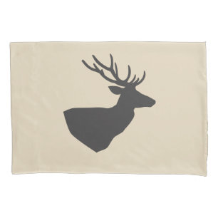 Rustic Elegant Grey Deer & Taupe Pillowcase