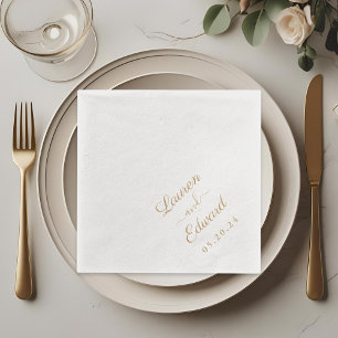 Rustic Elegant Hand Script Wedding Foil Napkins