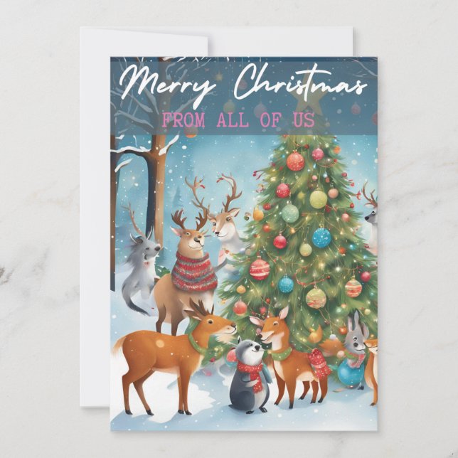 rustic ,elegant merry christmas greeting card  (Front)