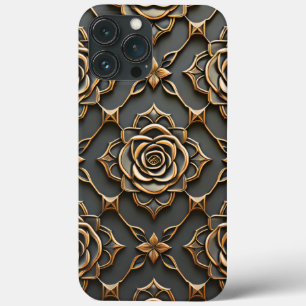 Rustic Elegant Metallic Rose iPhone 13 Pro Max Case