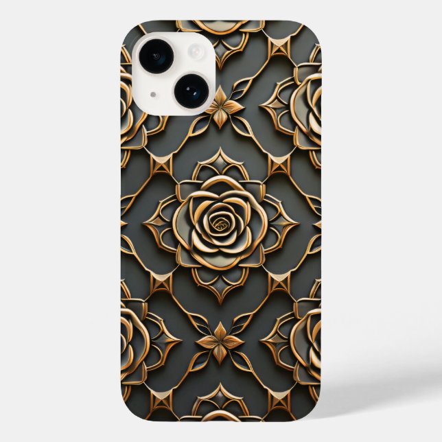Rustic Elegant Metallic Rose Case-Mate iPhone Case (Back)