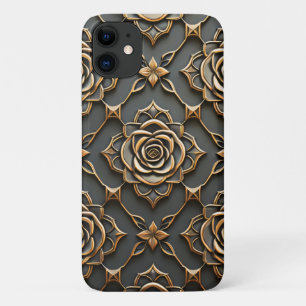 Rustic Elegant Metallic Rose iPhone 11 Case
