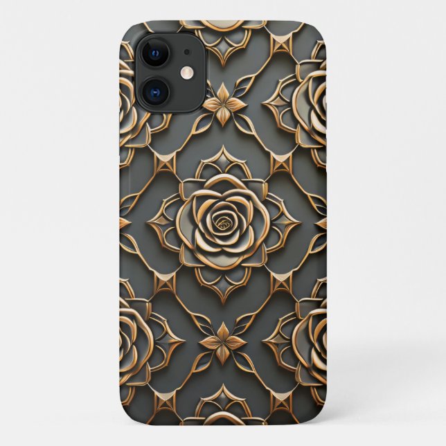 Rustic Elegant Metallic Rose Case-Mate iPhone Case (Back)