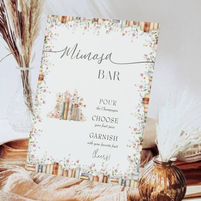 Rustic Elegant Mimosa Bar Bridal Shower & Wedding  Pedestal Sign (Creator Uploaded)