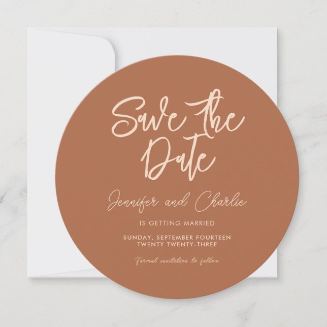 Rustic Elegant Minimalist Bohemian Wedding Simple  Save The Date (Front)