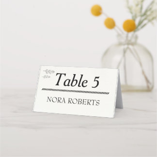 Rustic Elegant Minimalist Folded Place Card