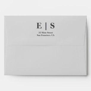 Rustic Elegant Monogram Floral Wedding  Envelope