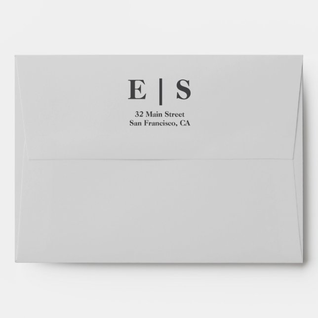 Rustic Elegant Monogram Floral Wedding  Envelope (Back (Top Flap))