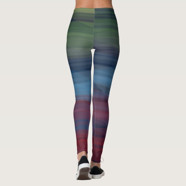 Rustic Elegant Multicolor Teal Women's  Leggings (Back)
