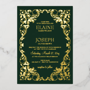 Rustic Elegant Ornate Frame Green Wedding