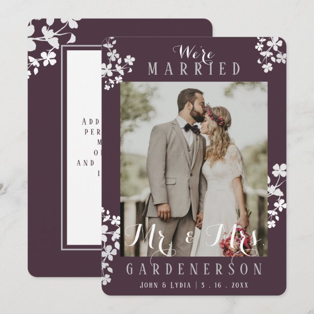 Rustic Elegant Photo  Announcement (Front/Back)