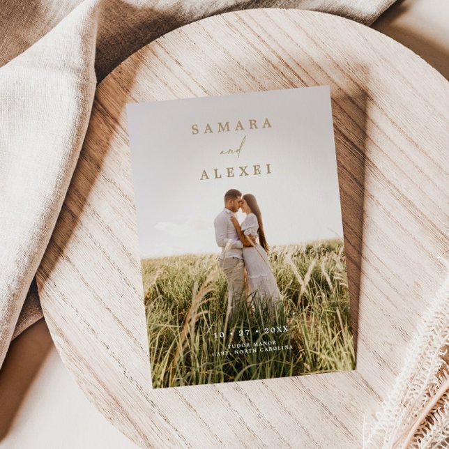 Rustic Elegant Photo Script Wedding Invitation (Creator Uploaded)