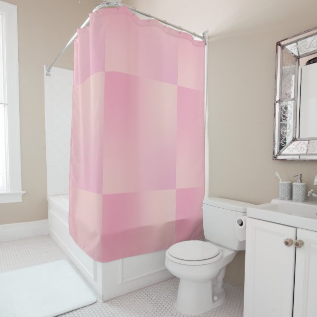 Rustic Elegant Pink Teal  Shower Curtain (In Situ)
