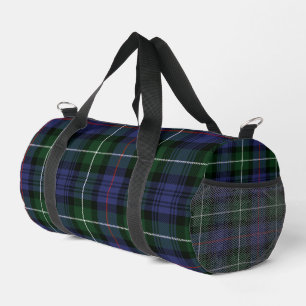 Rustic Elegant Plaid Purple and Green Tartan Duffle Bag
