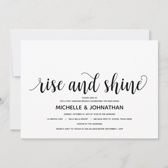 Rustic Elegant Post-wedding Invitation Card (Front)