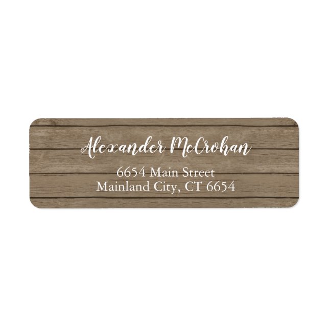 Rustic Elegant Script Return Address Label (Front)