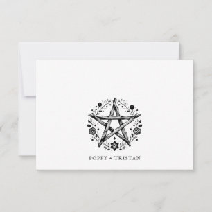 Rustic Elegant Star Floral Couples Name Card