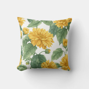Rustic & Elegant Sunflower Classic Floral Cushion