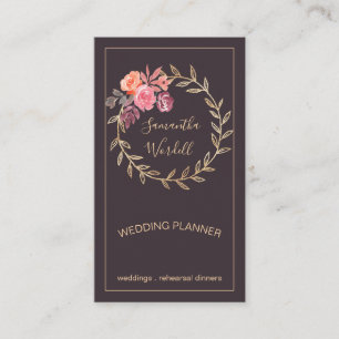 Rustic Elegant Watercolor Floral Business Card