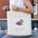 Rustic Elegant Watercolor Grape Foliage Wedding Tote Bag<br><div class="desc">For any further customisation or any other matching items,  please feel free to contact me at yellowfebstudio@gmail.com</div>