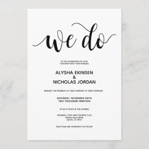 Rustic Elegant We Do Wedding Invitation Card
