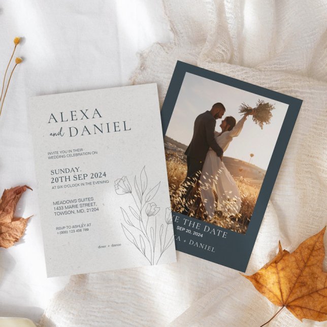 Rustic Elegant Wedding Inivitations Invitation (Creator Uploaded)