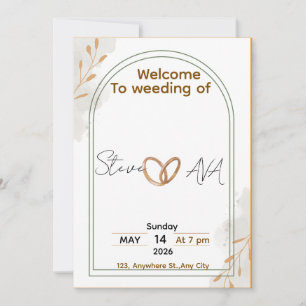 Rustic Elegant Wedding Invitation