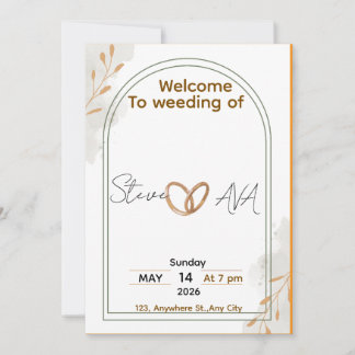 Rustic Elegant Wedding Invitation