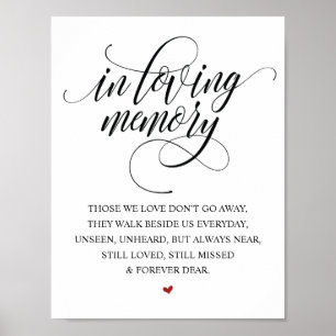 Rustic Elegant Wedding Memorial Table Sign v1