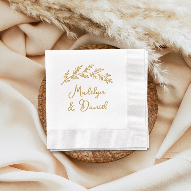 Rustic Elegant Wedding Monogram Foil Napkins (Creator Uploaded)