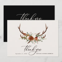 Rustic elegant wedding thank you black stag