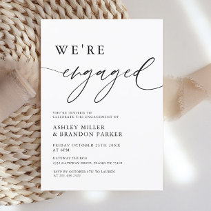 Rustic Elegant We're Engaged Engagement Party Invitation