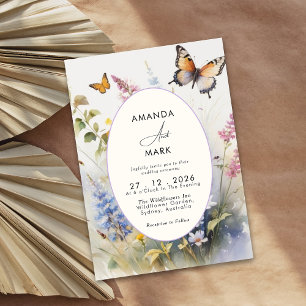Rustic Elegant Wildflowers bloom  Invitation