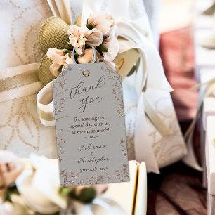 Rustic Elegant Wildflowers Script Wedding Favour Gift Tags