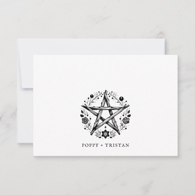 Rustic Elegant Wood Floral Couples Name Card (Front)