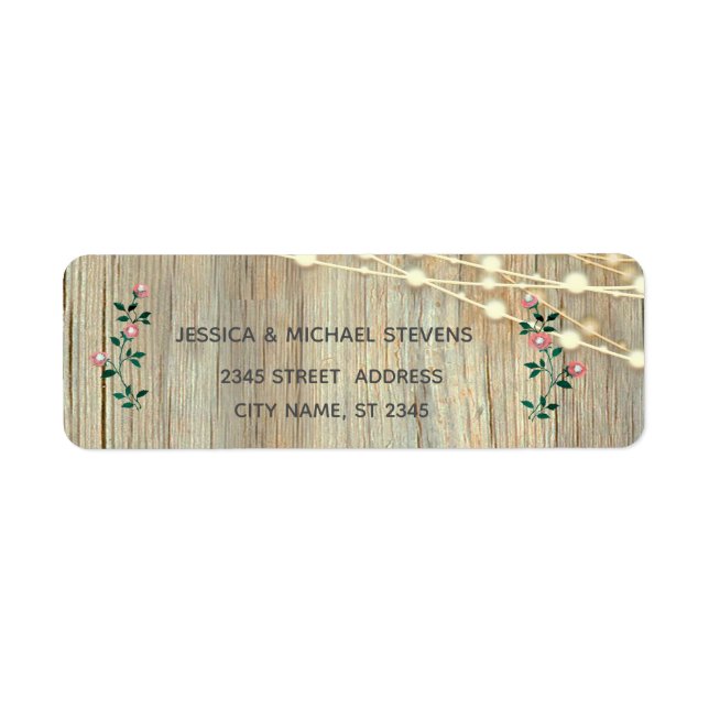 Rustic elegant  wooden string lights roses (Front)