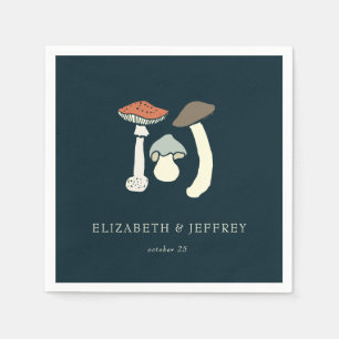 Rustic Elegant Woodland Wild Mushrooms Wedding Napkin