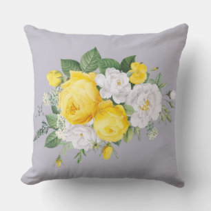 Rustic Elegant Yellow Floral Cushion