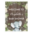 Rustic Elephant Baby Shower Welcome Sign Greenery