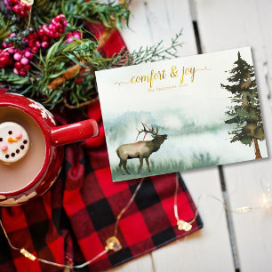 Rustic Elk Christmas Holiday Card