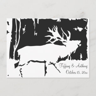 Rustic Elk Hunting Theme Wedding Invitations