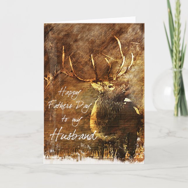 Rustic Elk Husbands Father's Day Card (Front)