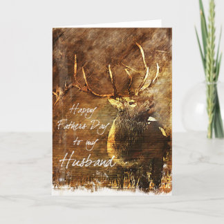Rustic Elk Husbands Father's Day Card