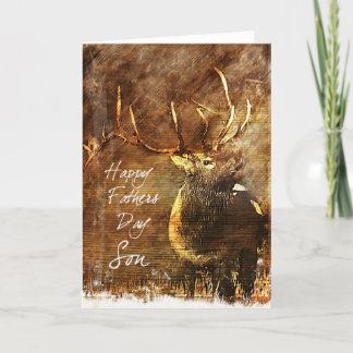 Rustic Elk Sons Father's Day Card