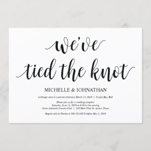 Rustic Elopement Reception Invitation Card