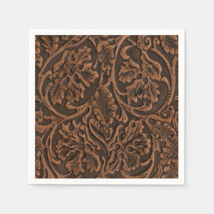 Rustic Embossed Leather Napkin