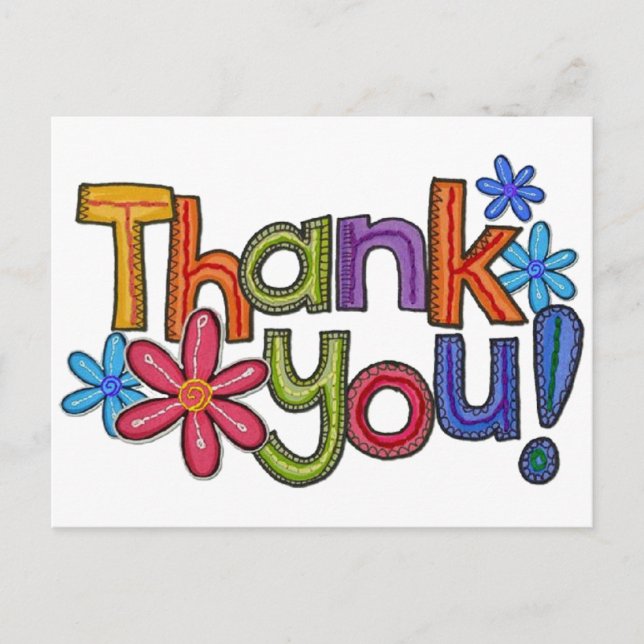 Rustic Embroidery Thank You Postcard (Front)