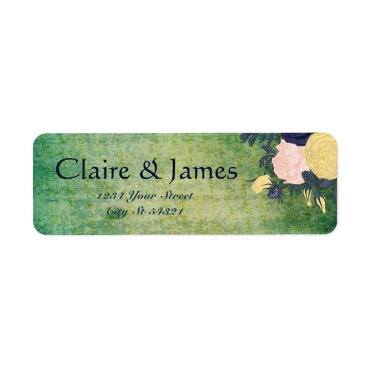 Rustic Emerald Floral Address Labels
