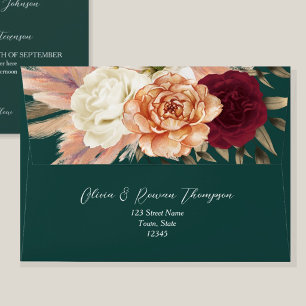 Rustic Emerald Green Wedding Envelope