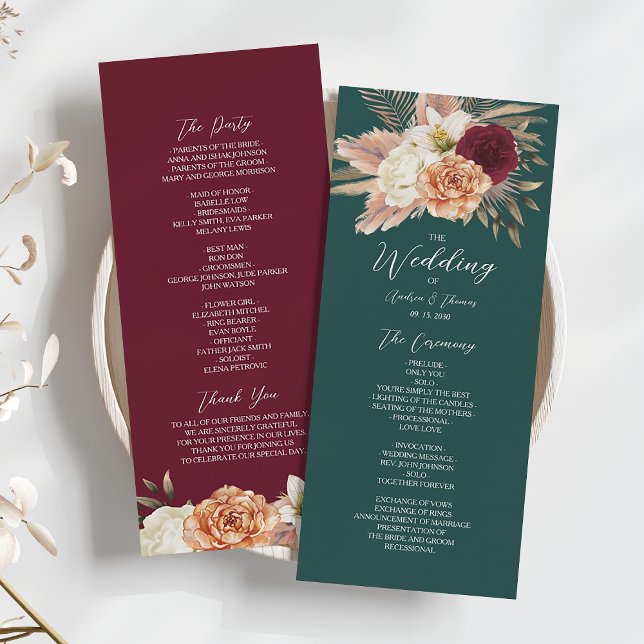Rustic Emerald Green Wedding Programme (Creator Uploaded)